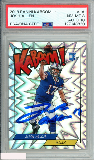2018 PANINI KABOOM! JOSH ALLEN #JA KABOOM! ROOKIE PSA 8 NM MT AUTO GEM MT 10