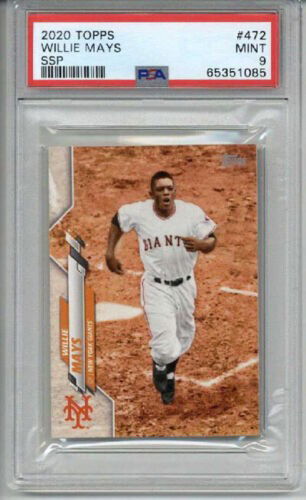 2020 TOPPS #472 WILLIE MAYS CARD SAN FRANCISCO GIANTS SSP PSA 9 LOW POP