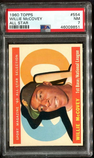 Willie McCovey 1960 Topps #554 Giants All Star HOF RC PSA 7 NM