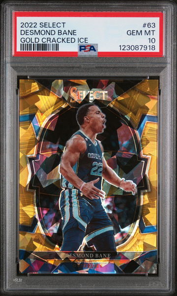 2022 Select Gold Cracked Ice Desmond Bane #63 /10 PSA 10