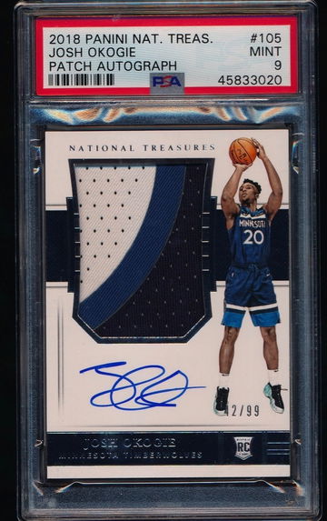 Josh Okogie 2018 National Treasures RPA /99 PSA 9