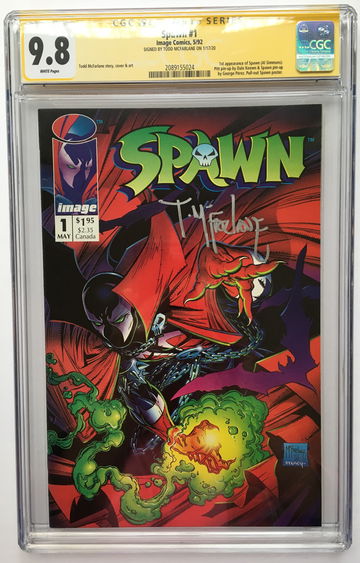 SPAWN #1 SIGNATURE SERIES CGC 9.8 "Cape" Autograph in Silver Ink FREE S/H.