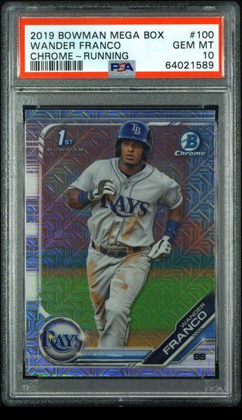 💎🧨 2019 Bowman Mega Box Chrome 1st WANDER FRANCO MOJO ROY RC #100 PSA 10 ⚾️🦁