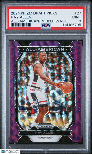 2024 Panini Prizm Draft Picks All-American Ray Allen #27 Purple Wave PSA 9