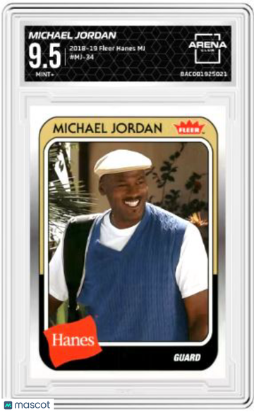 2018-19 Fleer Hanes MJ Michael Jordan #MJ-34 Arena Club 9.5