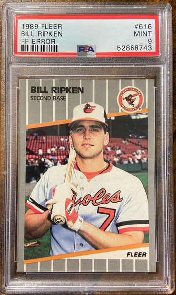 1989 Fleer Bill “Billy” Ripken FF Error #616 PSA 9 Mint