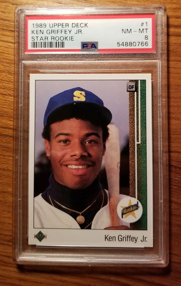 1989 upper deck Ken Griffey Jr #1 centered psa 8 near mint