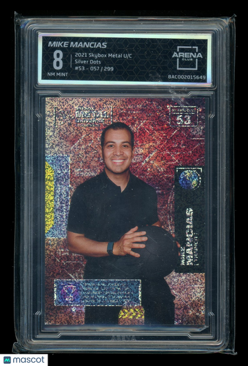 2021 Skybox Metal Universe Champions Mike Mancias #53 Silver Dots Arena Club 8