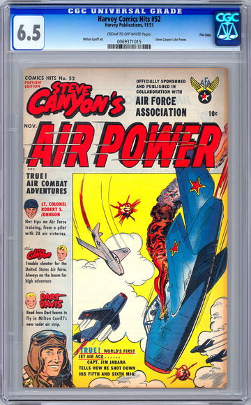 STEVE CANYON'S AIR POWER CGC 6.5 aka HARVEY COMICS HITS #52 GA WAR CLASSIC 1951