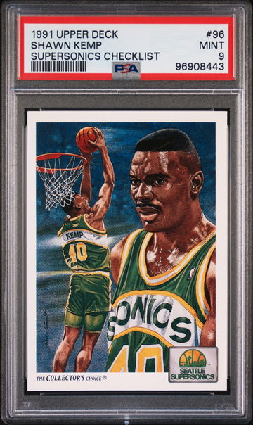1991 UPPER DECK SHAWN KEMP SUPERSONICS CHECKLIST #96 PSA 9