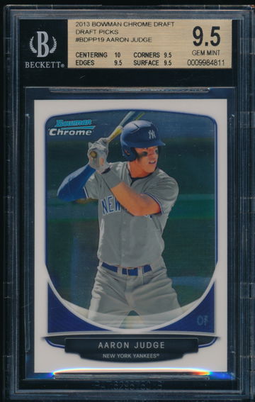 BGS 9.5 GEM MINT Aaron Judge 2013 Bowman Chrome Draft Picks #BDPP19 TRUE GEM