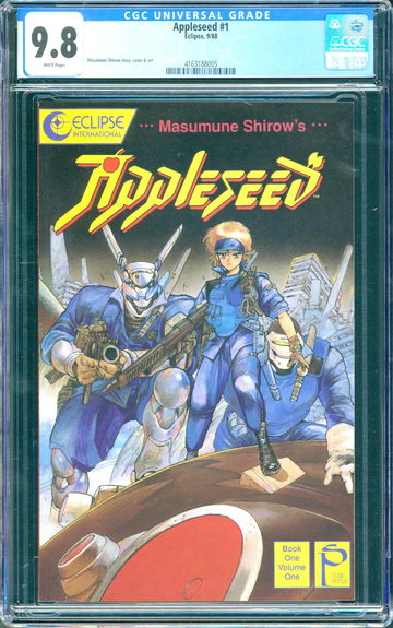 Appleseed #1 (1988) CGC 9.8 -- White pages; Highest Graded 1 of 2; Eclipse Comic
