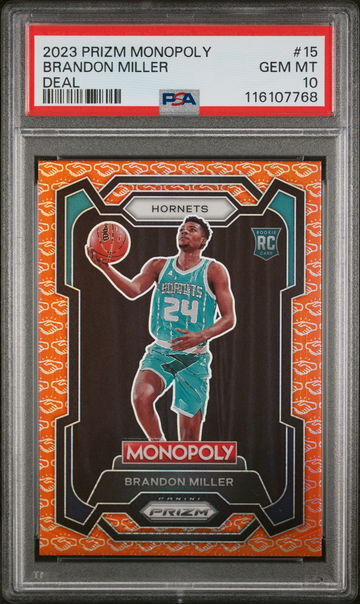 2023 Prizm #15 Brandon Miller Monopoly PSA 10