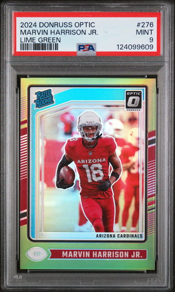 2024 Panini Donruss Optic Lime Green Marvin Harrison Jr. #276 /50 PSA 9