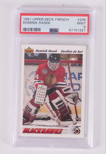 Dominik Hasek PSA 9 FRENCH 1991 Upper Deck Rookie #335
