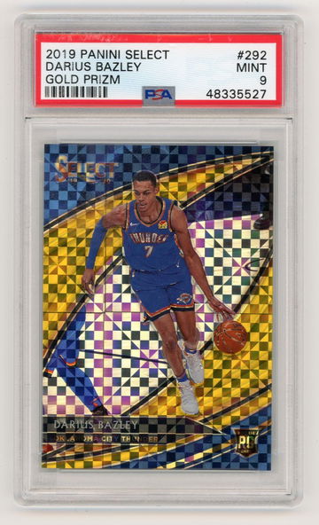 Darius Bazley 2019 Select Courtside Prizms Gold /10 RC PSA 9