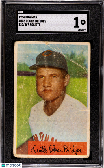 1954 Bowman Rocky Bridges #156 320 467 Assists SGC 1