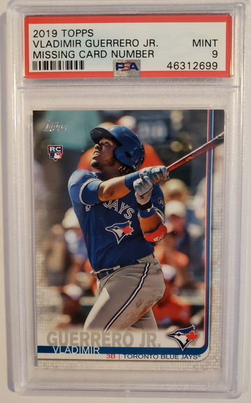 2019 Topps Series 2 Vladimir Guerrero Jr NNO Missing Card Number PSA 9 Mint