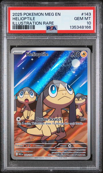 2025 Pokemon Mega Evolution Illustration Rare Helioptile #143 PSA 10