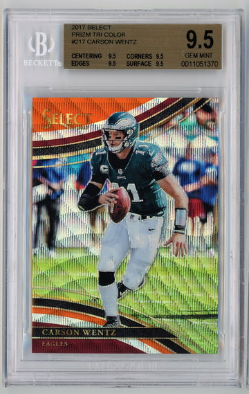 2017 Select Prizm Tri Color /99 Carson Wentz BGS 9.5