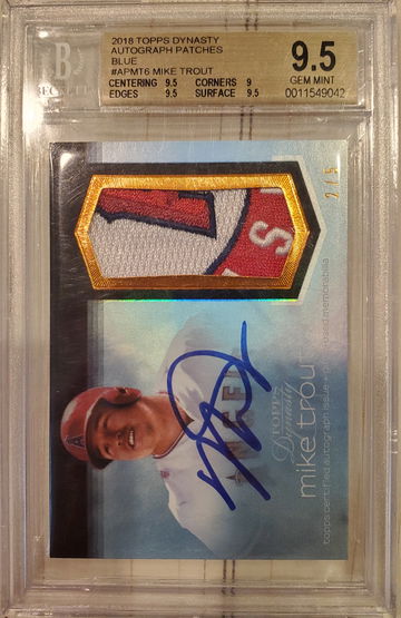 2018 Dynasty Mike Trout Blue Jersey Patch Auto 2/5 Los Angeles Angels