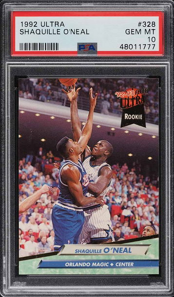 1992 ULTRA BASKETBALL SHAQUILLE O'NEAL ROOKIE RC #328 PSA 10 GEM MINT