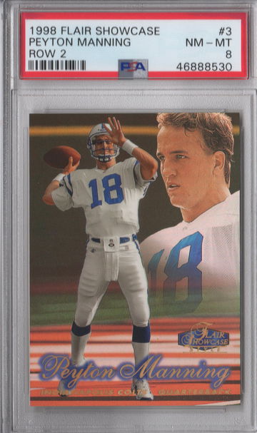 1998 Flair Showcase Peyton Manning Row 2 PSA 8