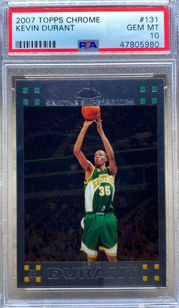 2007-08 Topps Chrome #131 Kevin Durant RC Rookie PSA 10 GEM MINT