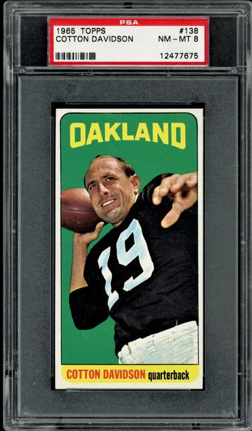 1965 Topps # 138  Cotton Davidson  PSA 8  Raiders