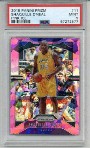 2019 PANINI PRIZM PINK ICE #11 SHAQUILLE SHAQ O'NEAL CARD LAKERS PSA 9