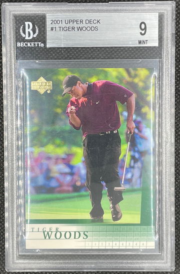 2001 Upper Deck Golf TIGER WOODS #1 BGS 9 Mint