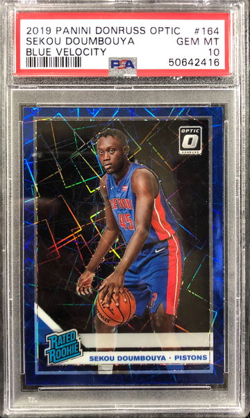 2019 Optic Sekou Doumbouya #164 BLUE VELOCITY PSA 10 GEM MINT 