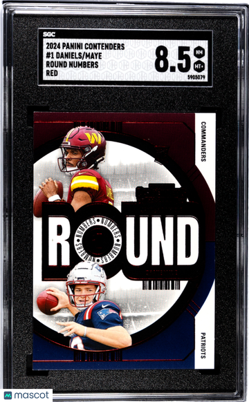 2024 Panini Contenders Daniels Maye #1 Round Numbers Red SGC 8.5