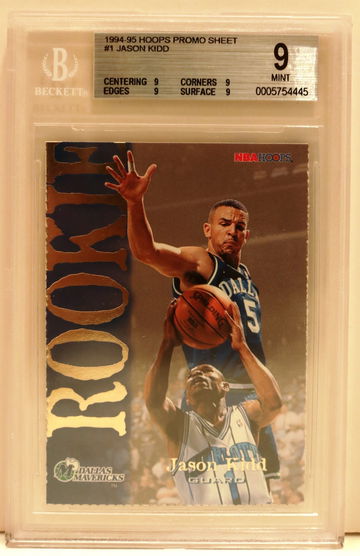 1994-95 Hoops Promo Sheet #1 Jason Kidd (ROOKIE) BGS 9 MINT (HIGHEST GRADED)