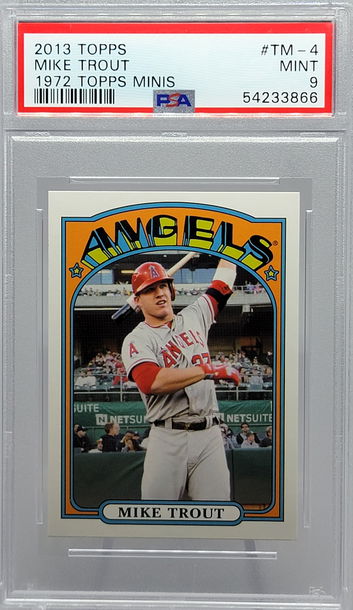 2013 TOPPS #TM-4 MIKE TROUT  1972 TOPPS MINIS PSA 9