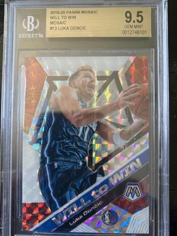 2019-20 Panini Mosaic Will To Win Mosaic #13 Luka Doncic BGS 9.5 Gem Mint
