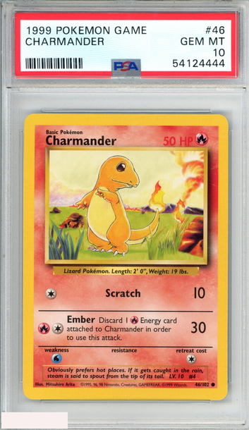 1999 POKEMON GAME CHARMANDER #46 PSA 10 GEM MT