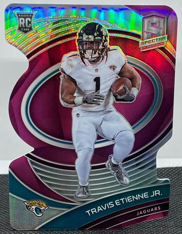 2021 Panini Spectra Travis Etienne #143 Die-Cut NEON PINK /20