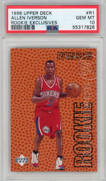 Allen Iverson RC 1996 Upper Deck Rookie Exclusives PSA 10 #R1 Rookie 