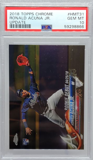 2018 TOPPS CHROME #HMT31 RONALD ACUNA JR.  UPDATE PSA 10