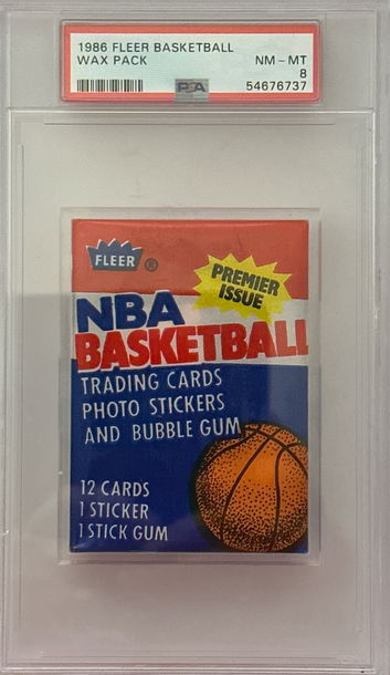PSA 8 1986 Fleer Basketball Wax Pack