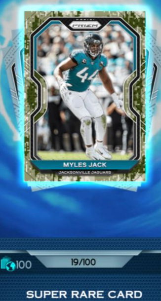 2020 Prizm Panini Blitz Camo Myles Jack /100
