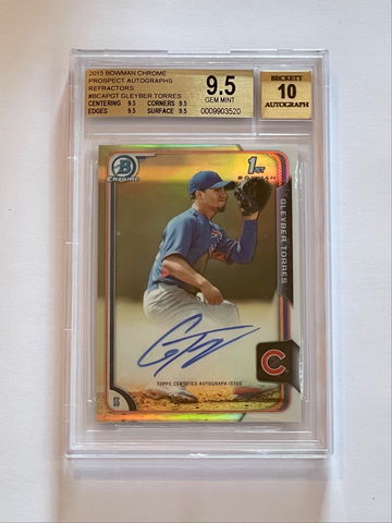 2015 Bowman Chrome Gleyber Torres Auto Refractor #/499 BGS 9.5/10 