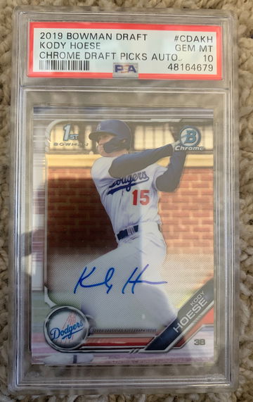 2019 bowman kody Hoese psa 10 auto 