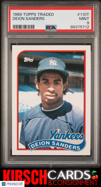 Deion Sanders 1989 Topps Traded RC Rookie #110T PSA 9