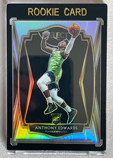 2020 2021 Panini NBA Select Anthony Edwards Premier Level Silver Prizm