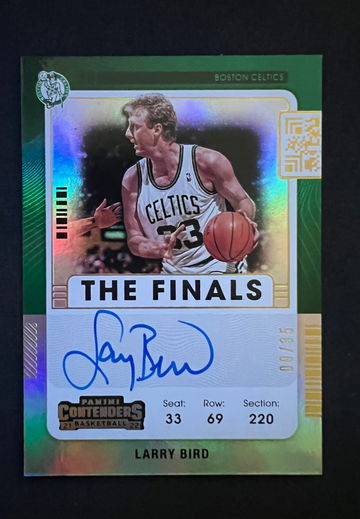 2021-22 Panini Contenders Larry Bird #VT-LBD The Finals Auto /35