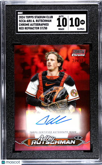 2024 Topps Stadium Club Adley Rutschman #SCCA-ARU Chrome Autograph Red Refractor SGC 10 Auto 10