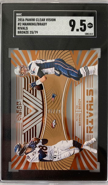 2016 Panini Clear Vision Peyton Manning Tom Brady Bronze 25/79 - Pop 1