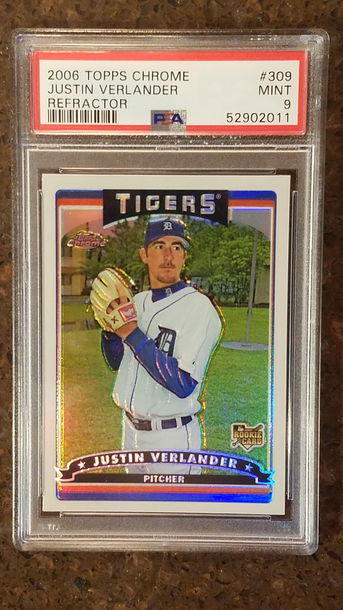 2006 Topps Chrome Refracror #309 Justin Verlander PSA 9 